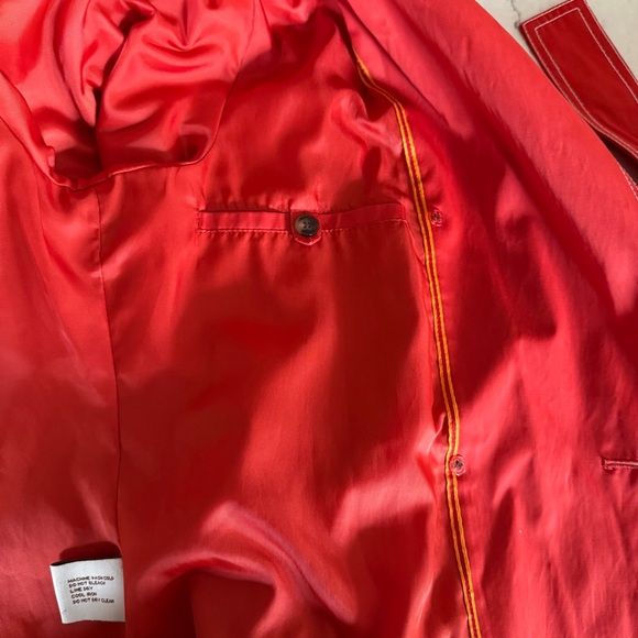 Michael Kors Bold Scarlet Double-Breasted Weather Resistant Trench with Belt - Picture 11 of 14